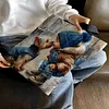 Boy And Dog-11CT DIY Stamped Cross Stitch Shopping Bag 40*40cm