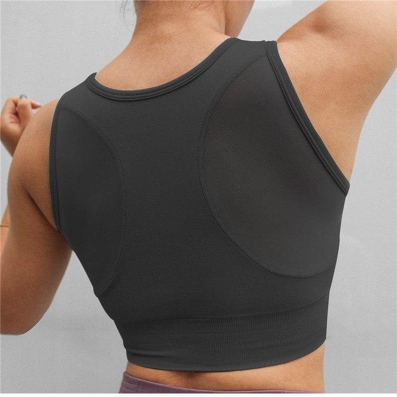 Workout padded top - Flex black - cropped bra-elleschic