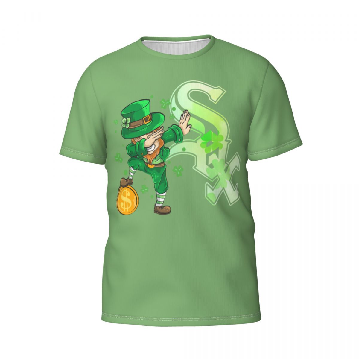 Chicago White Sox St Patrick's Day Dabbing Leprechaun Men's Short Sleeve Shirt