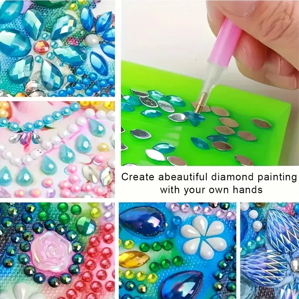 5D DIY PU Gem Painting Memo Pad Holder with 160 Sheets Paper (Mandragora)