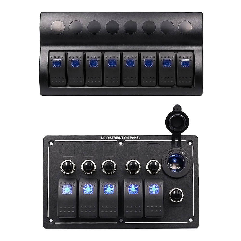 

3-Pin Blue LED Rocker Switch Panel for Car Automotive Boat Marine Truck RV, Five, 501 Original