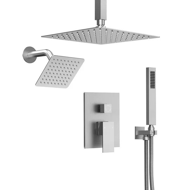 EVERSTEIN Ceiling Mount Dual Shower System in Brushed Nickel SFS-1060-NK10