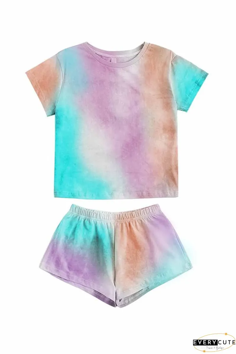 Tie-dye Round Neck Two-Pieces Set
