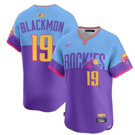 Men's Colorado Rockies #19 Charlie Blackmon  Purple/Light Blue 2025 City Connect Elite Player Jersey
