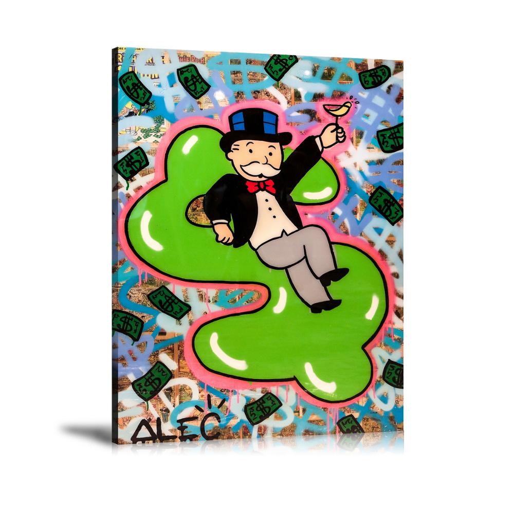 HD Print Alec Monopoly Oil Painting Home Decor Wall Art on Canvas Inflatable Money Canvas Printings Room Decor