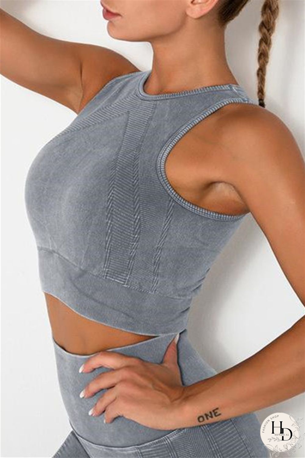 Grey Casual Sportswear Solid Vests