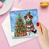 6pcs Christmas Tree Dog Diamond Painting Greeting Card