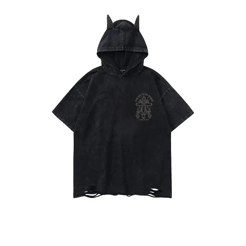 Aonga Washed Hooded T-shirt