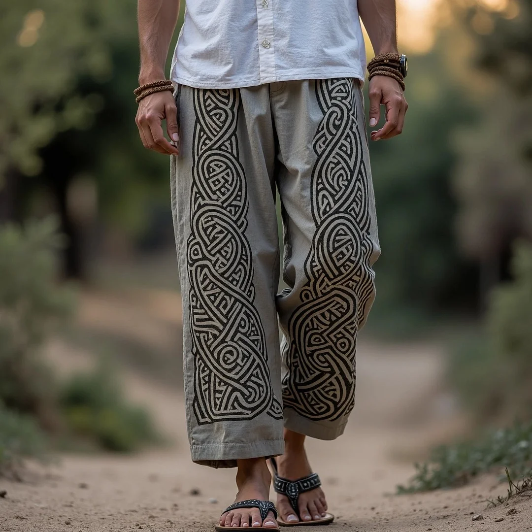  Ethnic-Inspired Harem Pants with Intricate Tribal Patterns-inspireuse