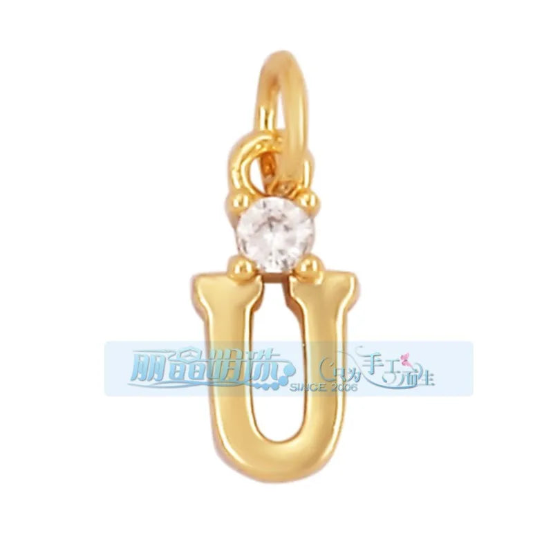 1 Piece 15 * 19mm Hole 5~5.9mm Copper Zircon Letter Heart Shape Pendant Jewelry Accessories