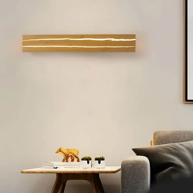 Rectangular Wood LED Modern Wall Light