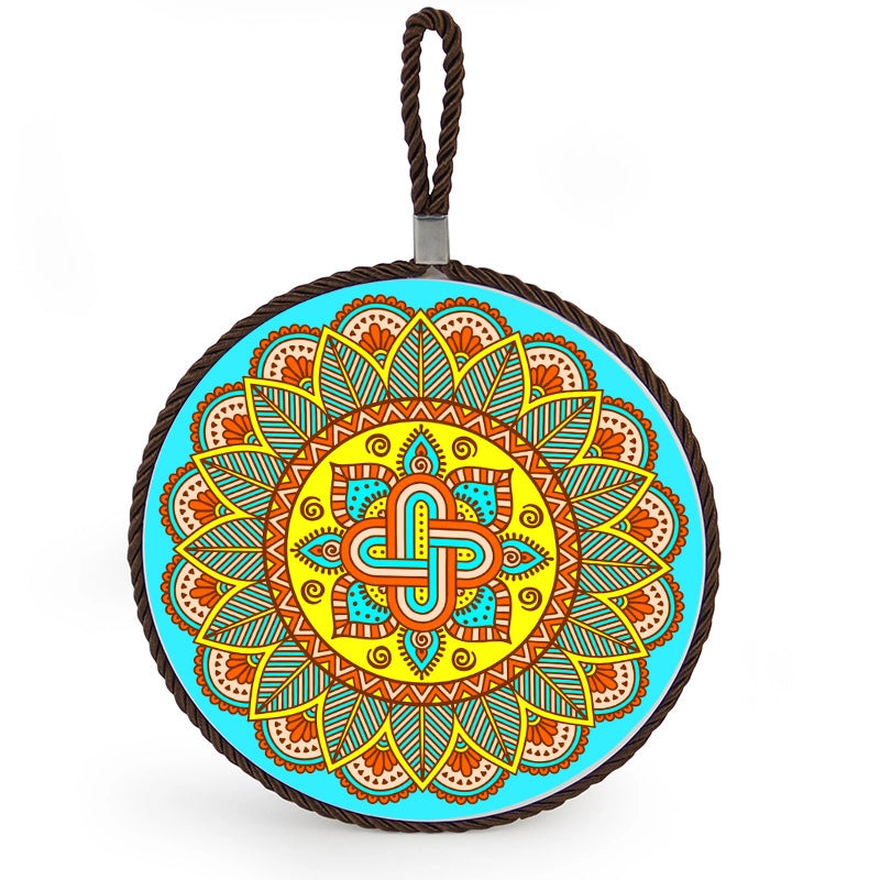 Factory Supply Thermal Transfer Printing 17cm Mandala Ceramic Heat Insulation Pot Mat Home Pot Mat European Style