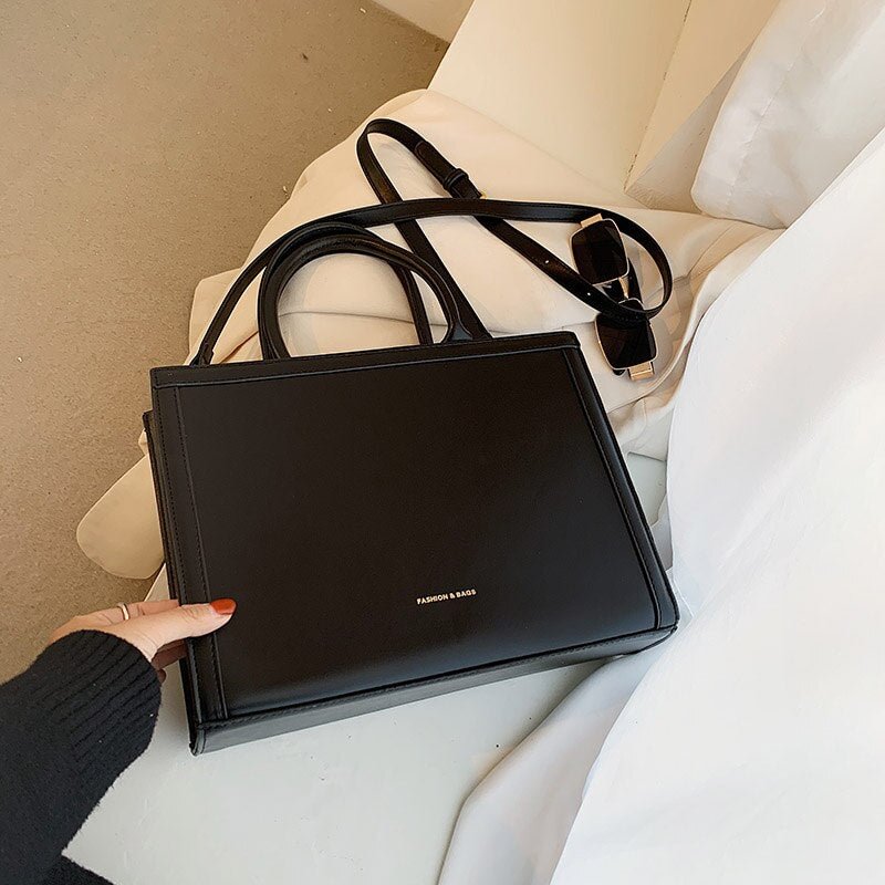 Solid color Large Tote bag 2021 Fashion New Quality PU Leather Women's Designer Handbag High capacity Shoulder Messenger Bag