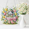 Easter Bunny DIY 2D Flat Acrylic Double Sided Diamond Painting Hanging Pendant