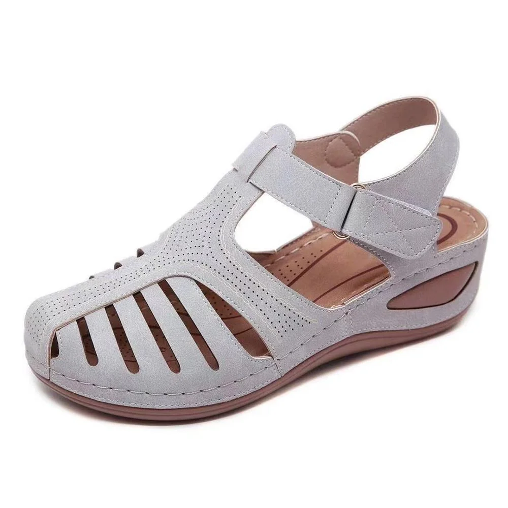 2020 Women Sandals Summer Ladies Comfortable Round Toe Ankle Hollow Sandals Female Soft Sole Shoes Drop shipping Plus Size 35-43