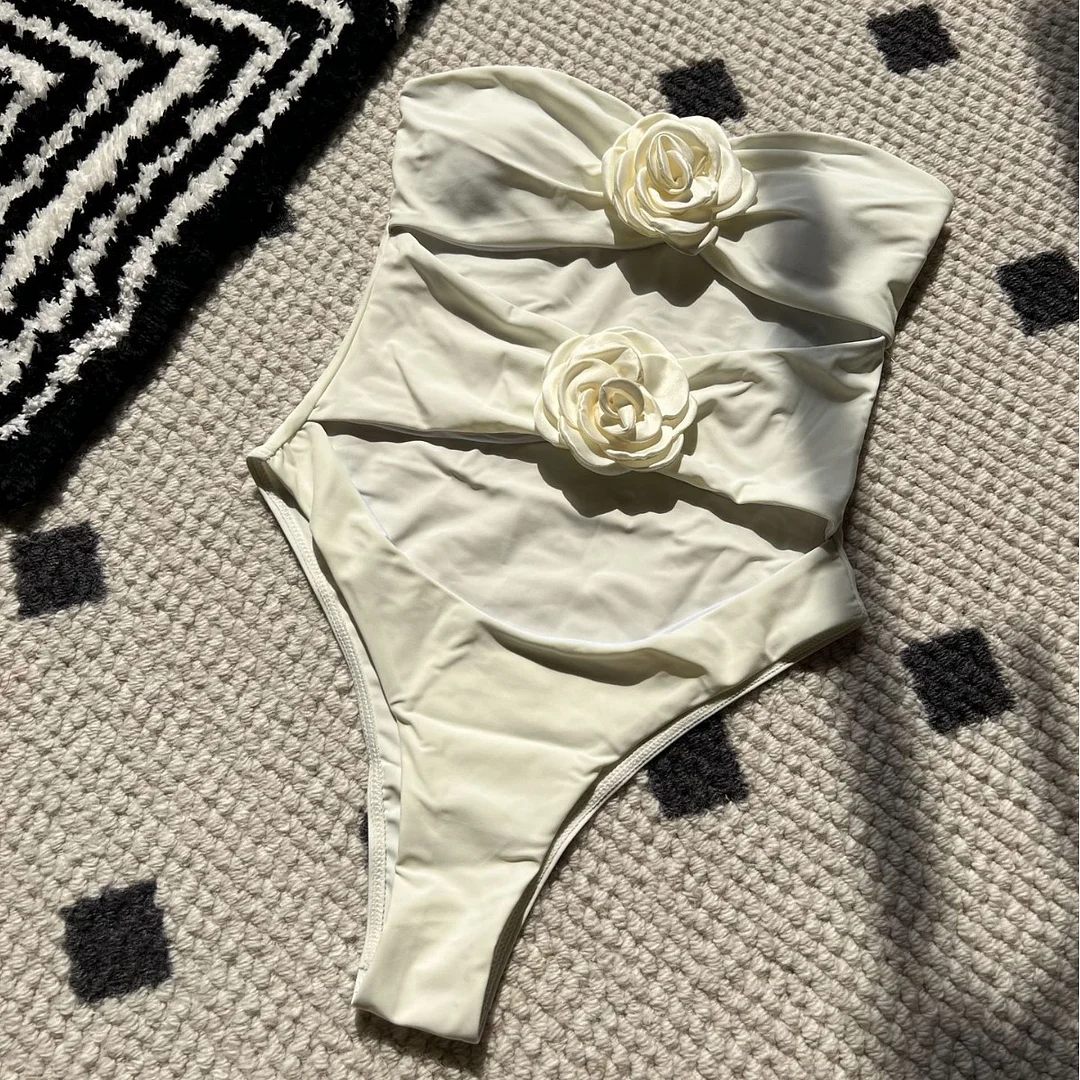 Churchf 2024 New Sexy Hollow Rose Conjoined Swimsuit Bikini9185