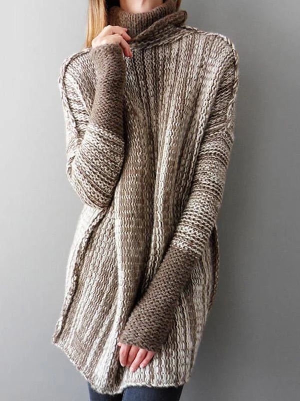 Fashion High-neck Knitting Sweater Tops | EGEMISS