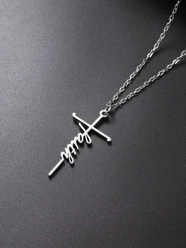 Basic Modern Style Classic Style Cross Alloy Men's Pendant Necklace