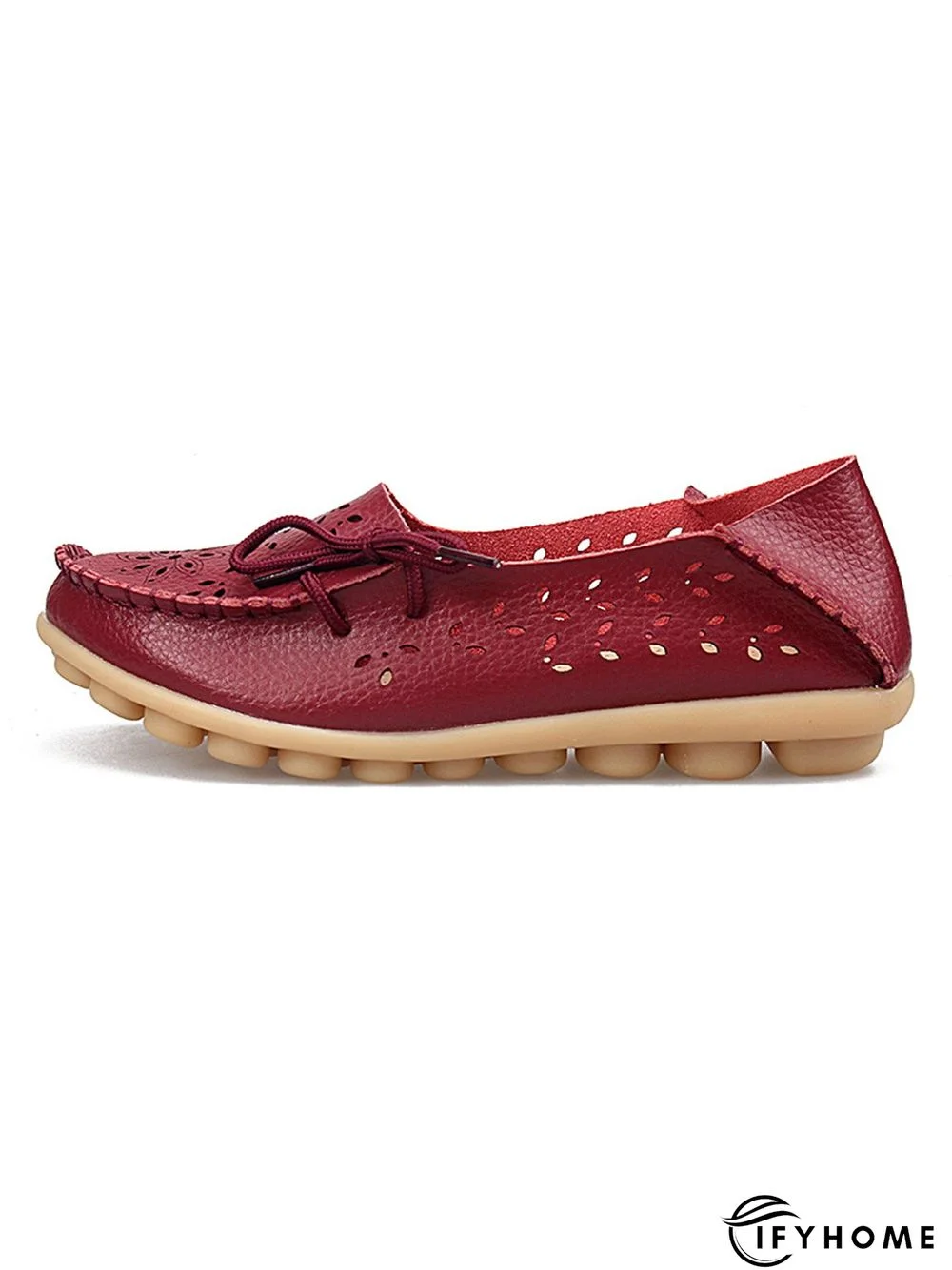 Cowhide Hollow Lace-up Portable Shoes | IFYHOME