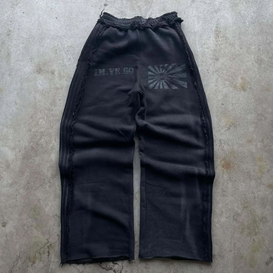 Athvotar Athvotar Two-Piece Hooded Zippered Sweater Street Style Personality Loose Straight Trousers