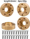 AMK 4pcs Brass Wheel Weights 22mm Wheel Hex Hub Widen Adapter for 1/10 RC Crawler 1.9in/2.2in Wheels Rim Axial SCX10 TRX4 Counterweight