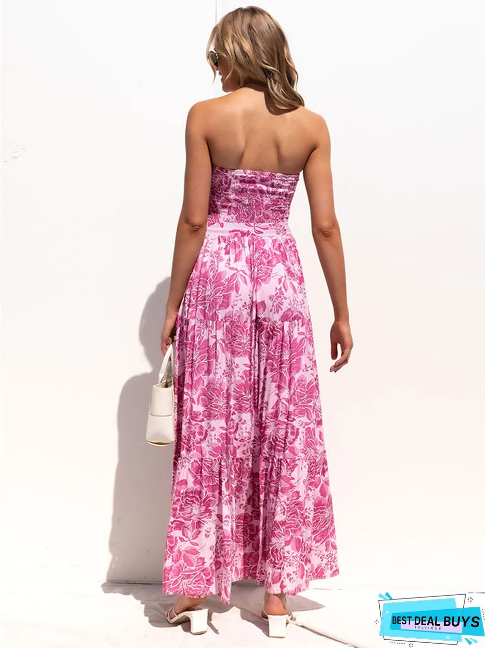 Chest-Wrapped Sexy Backless Lace Floral Dress