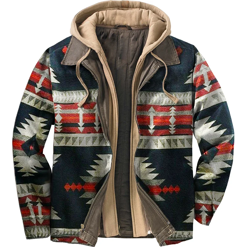 Men's Lined Hooded Flannel Jacket