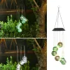 Carillon éolien en forme de boule de cristal solaire colorée