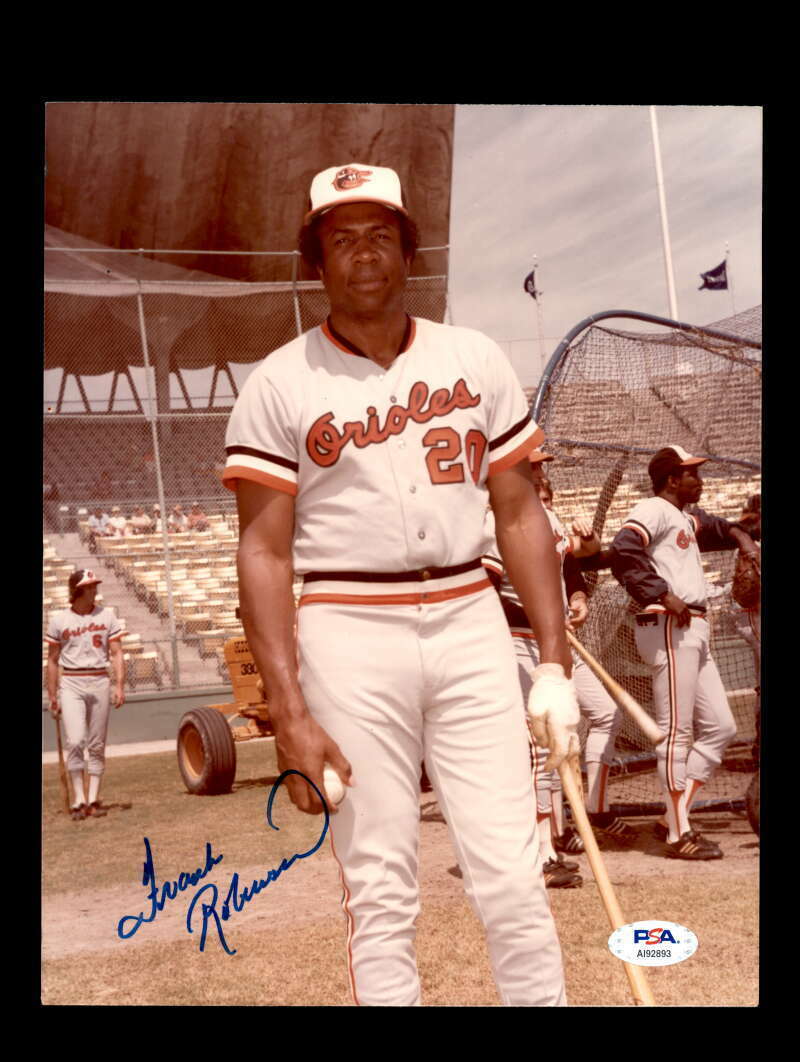 Frank Robinson PSA DNA Cert Signed 8x10 Orioles Photo Poster painting Autograph