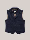 Men's Retro Lapel Gilet Suit Tweed Waistcoat Herringbone Vest
