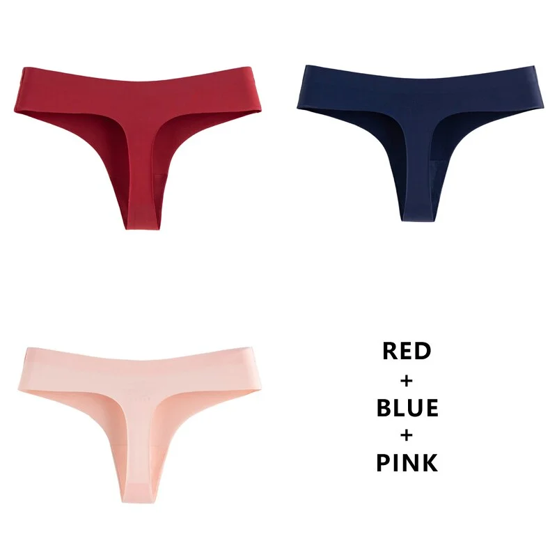 Meet'r 3Pcs/Lot Women Seamless Panties Underwear Fashion Sexy Low-Rise Thong Female Comfortable Intimates G String Lingerie