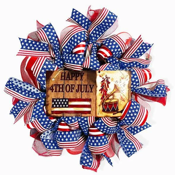 4th of July Wreath, Independence Day Wreath,-Annaletters