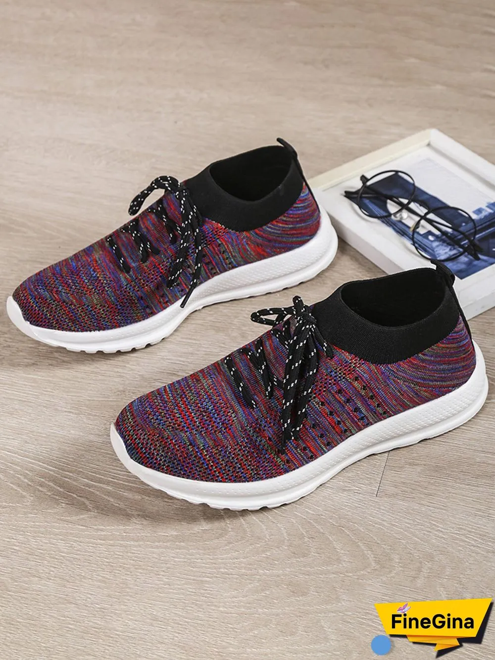 Flyknit Lightweight Soft Sole Lace-Up Sneakers