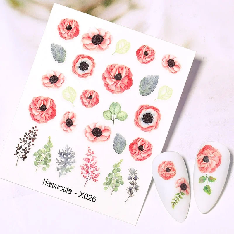 1PC Avocado/Watermelon/Orange Nail Stickers Summer Fruit Leaves Transfer Decals Sliders For Nails DIY Decoration Manicures-Nail Inspo