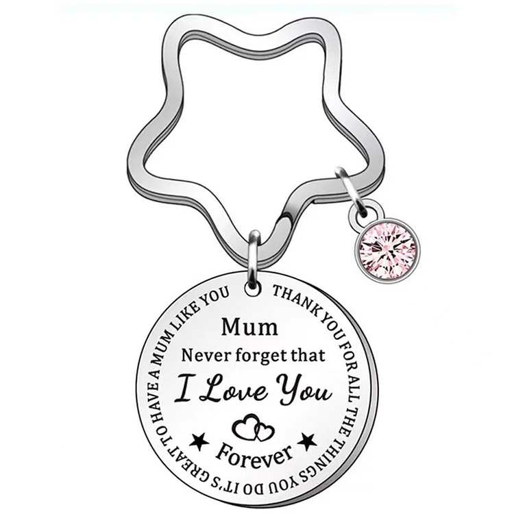 Mum Keychain Star Keyring Never Forget That I Love You Mother's Day Gifts