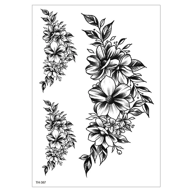 Waterproof TemporaryTattoo Sticker For Men Women Tiger Wolf Death Skull Temporary Tattoo Fake Henna Skeleton King Animal Tatoo