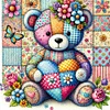 Diamond Painting -DIY Full Square Drill Colorful Patchwork Bear(35*35 CM)
