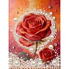 DIY Pearl Painting Red Roses for Home Wall Decor with Frame(30x40cm)