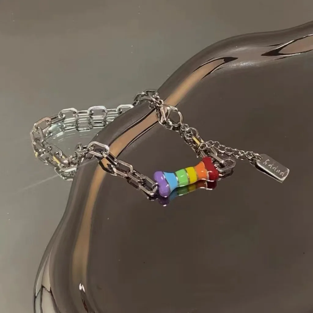 Six colors rainbow bone bracelet