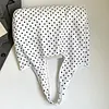 Polka Dot Nylon Storage Shoulder Bag with Key Ring Expandable Keychain Tote Bag Large Capacity Stylish Foldable Tote Handbag for Shopping Travel Commute