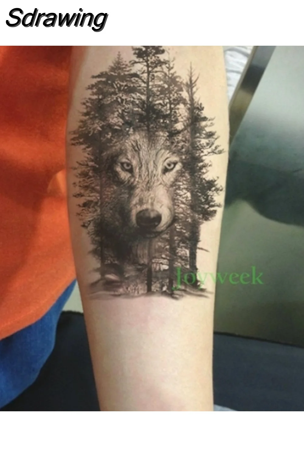 Sdrawing Temporary Tattoo Sticker crow tiger Ganesha wolf forest tatto stickers flash tatoo fake tattoos for women men 7