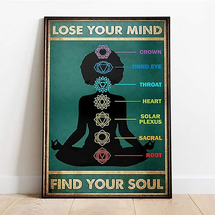 Olivenorma Chakra Yoga Decorative "LOSE YOUR MIND FIND YOUR SOUL" Poster
