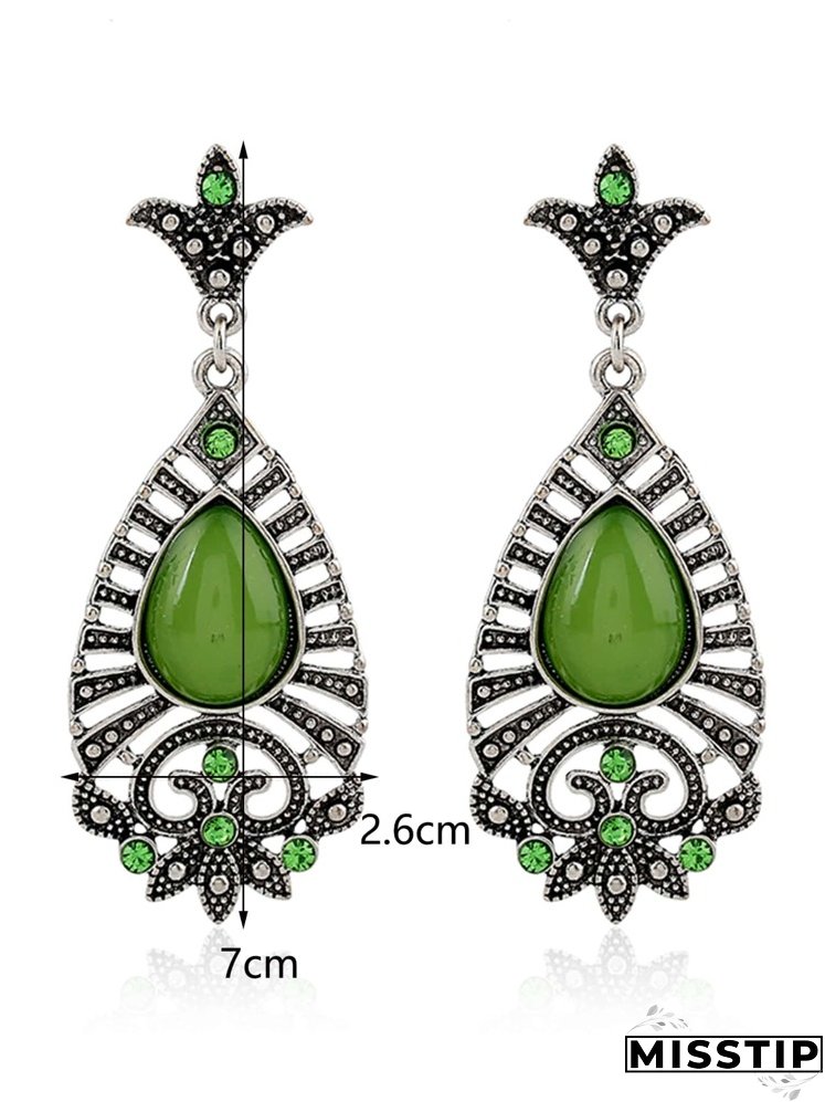 Rhinestone Detail Water Drop Earrings