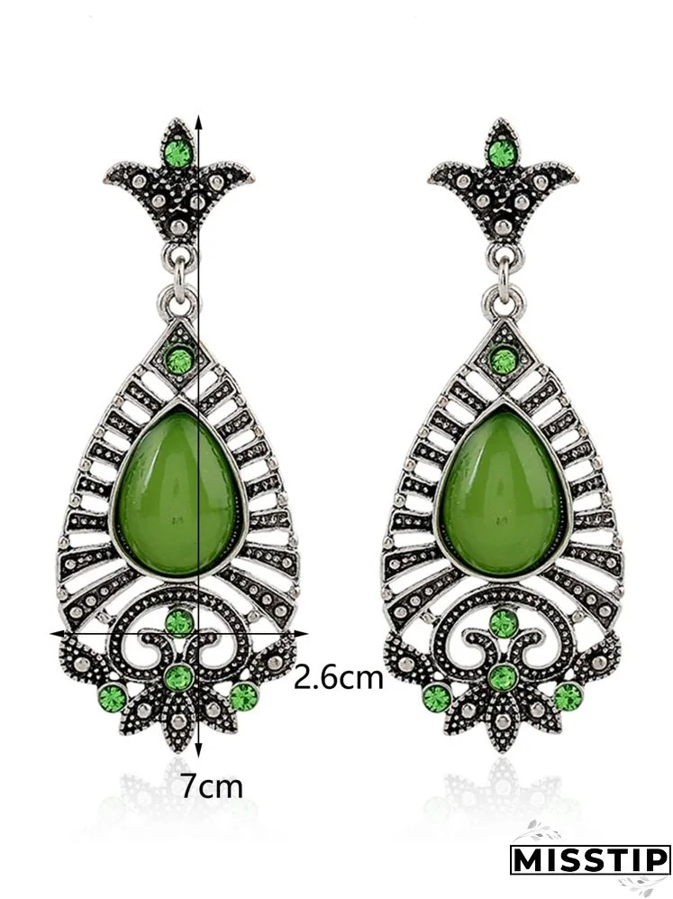 Rhinestone Detail Water Drop Earrings