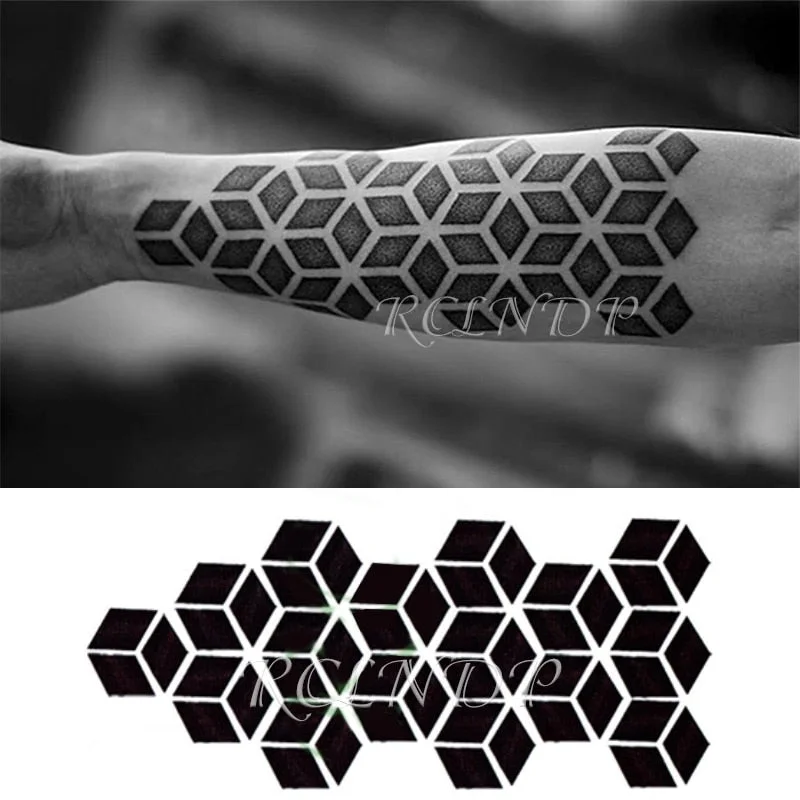 Waterproof Temporary Tattoo Sticker stripe Bar code streak line Fake Tatto Flash Tatoo Totem Back leg Abdomen Arm for Men Women