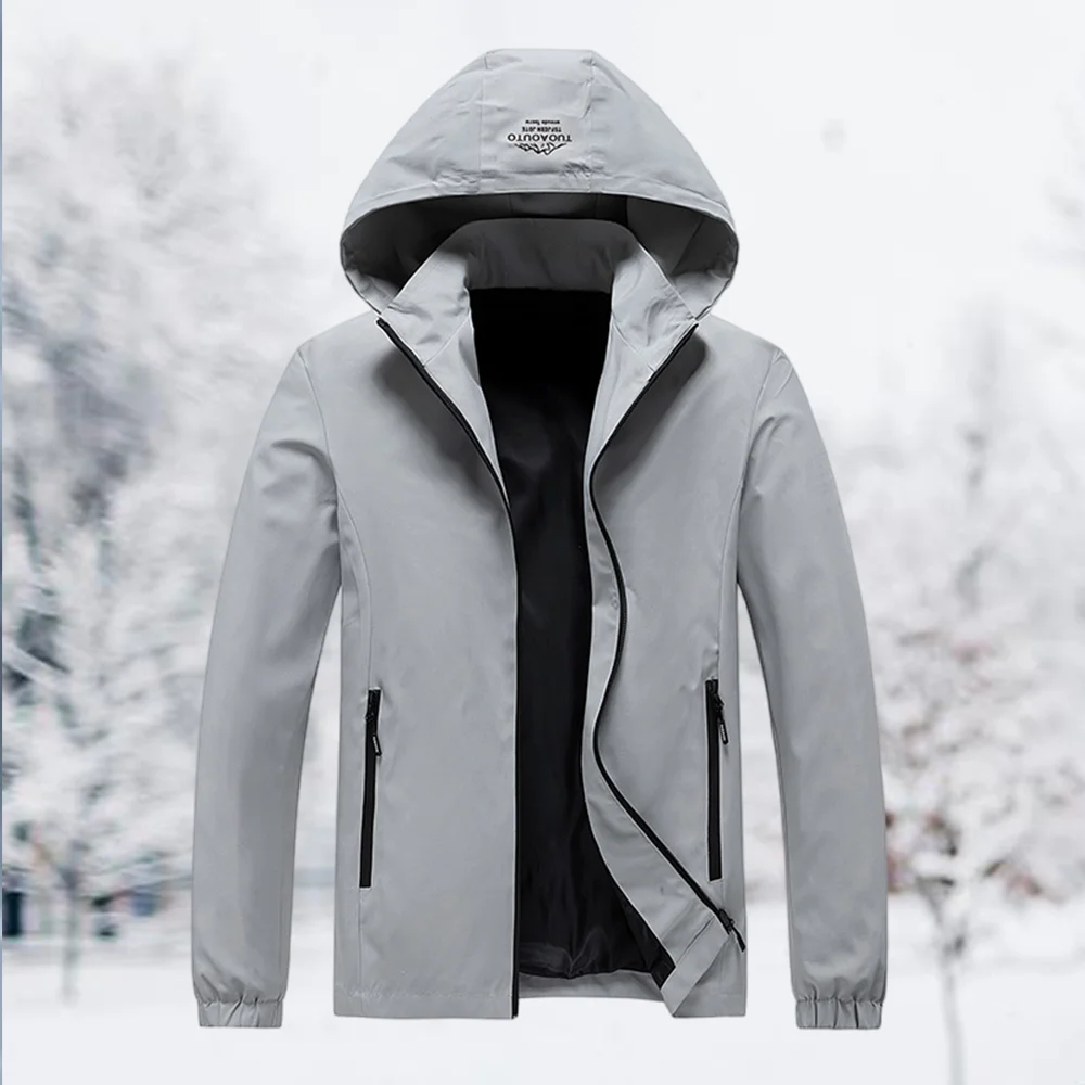 Smiledeer Men's Casual Outdoor Jacket With Detachable Hood