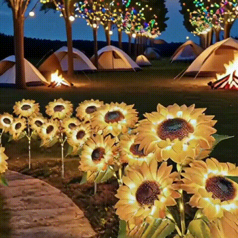 Solar sunflower lights