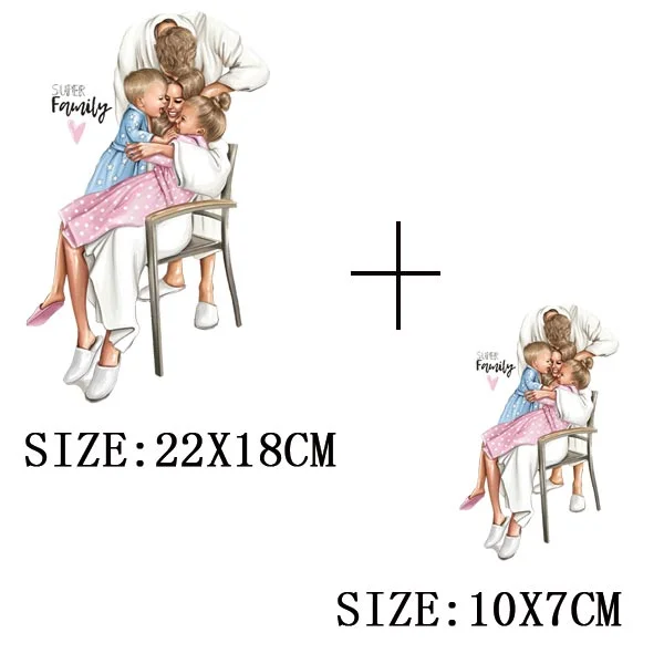 Mom&Children Thermal Stickers On T-shirt DIY Washable Patch On Clothes Lovely Design Iron On Transfer For Hoodies Hat Decoration
