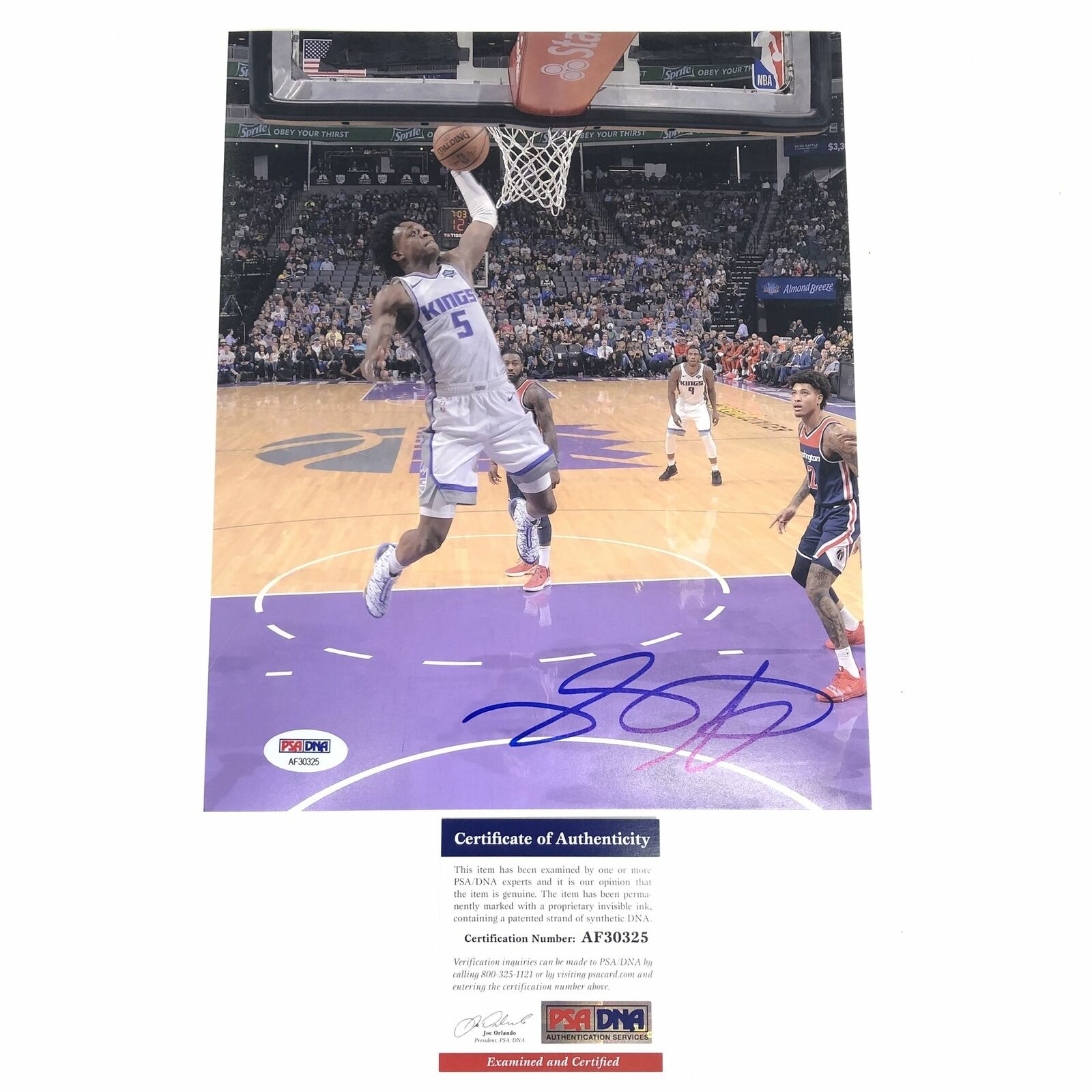 De'Aaron Fox Signed 8x10 Photo Poster painting PSA/DNA Sacramento Kings Autographed