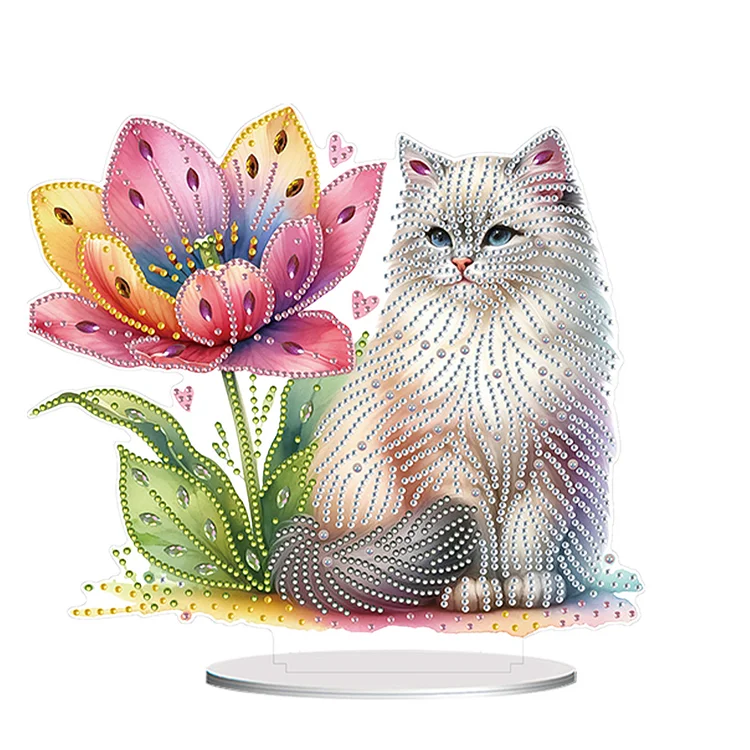 Acrylic Special Shaped Flowers Diamond Painting Desktop Decorations for Beginner